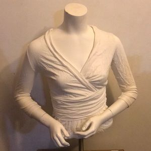 3/4 sleeve banded wrap top